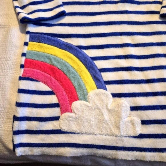 Mini Boden girls size 3-4 years towelling throw on hoodie, rainbow design EUC - Picture 2 of 5